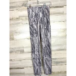 P’tula Women’s Medium Chandre Birch Gray Long Workout Leggings Stretch NEW